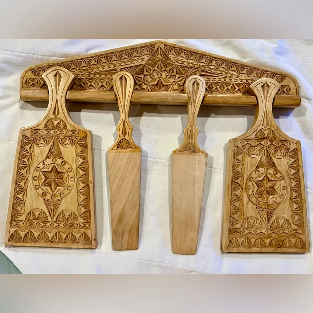 Handcrafted Wooden Wall Decor with Intricate Carvings